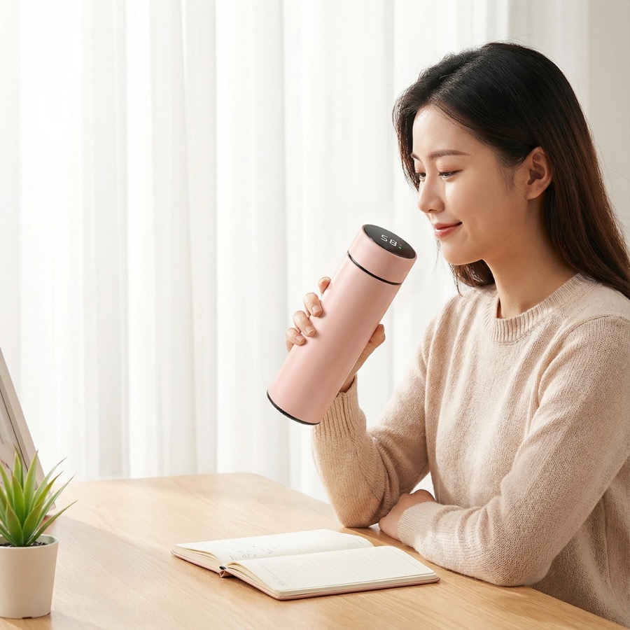 Temperature display insulated cup